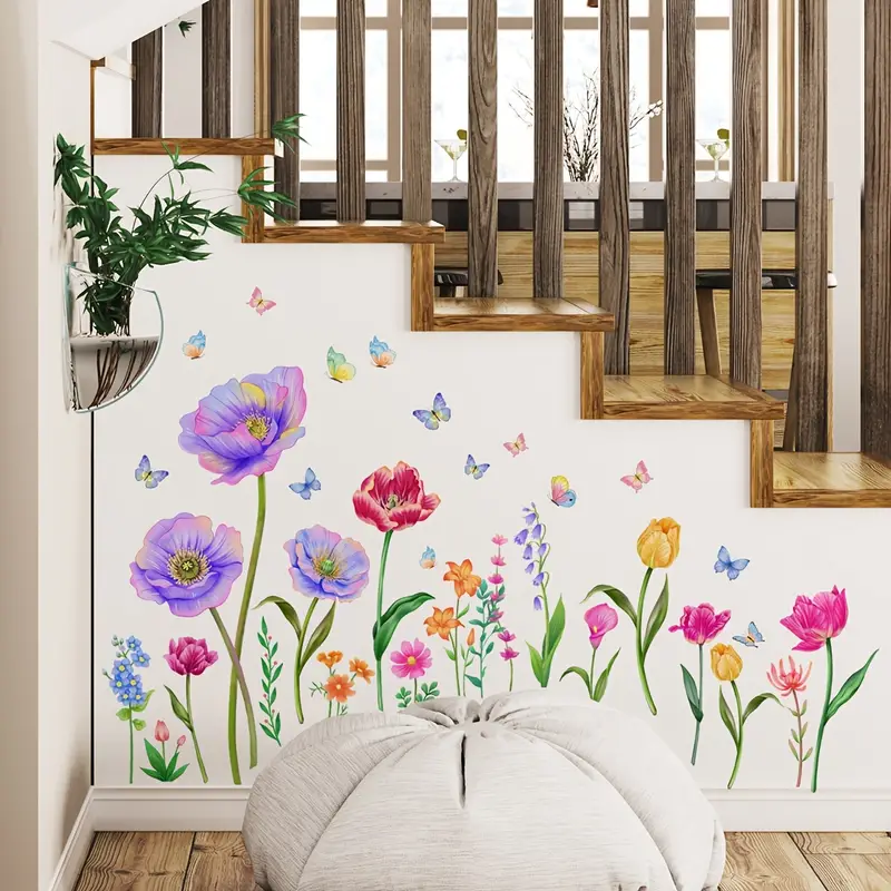 Flowers Wall Stickers Removable Wall Stickers For Living Room Bedroom Home Decor Wall Decals