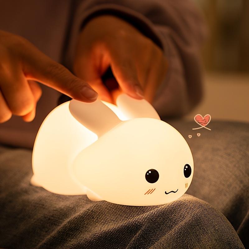 One Fire Cute Bunny Night Light for Girls, Remote 16 Colors Cool Stuff for  Your Room, Dimmable Anime Lamp Anime Stuff for Teen Girls,Tap for Fun Gifts