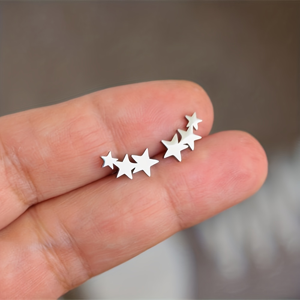 Men's Stainless Steel Star Shape Stud Earrings