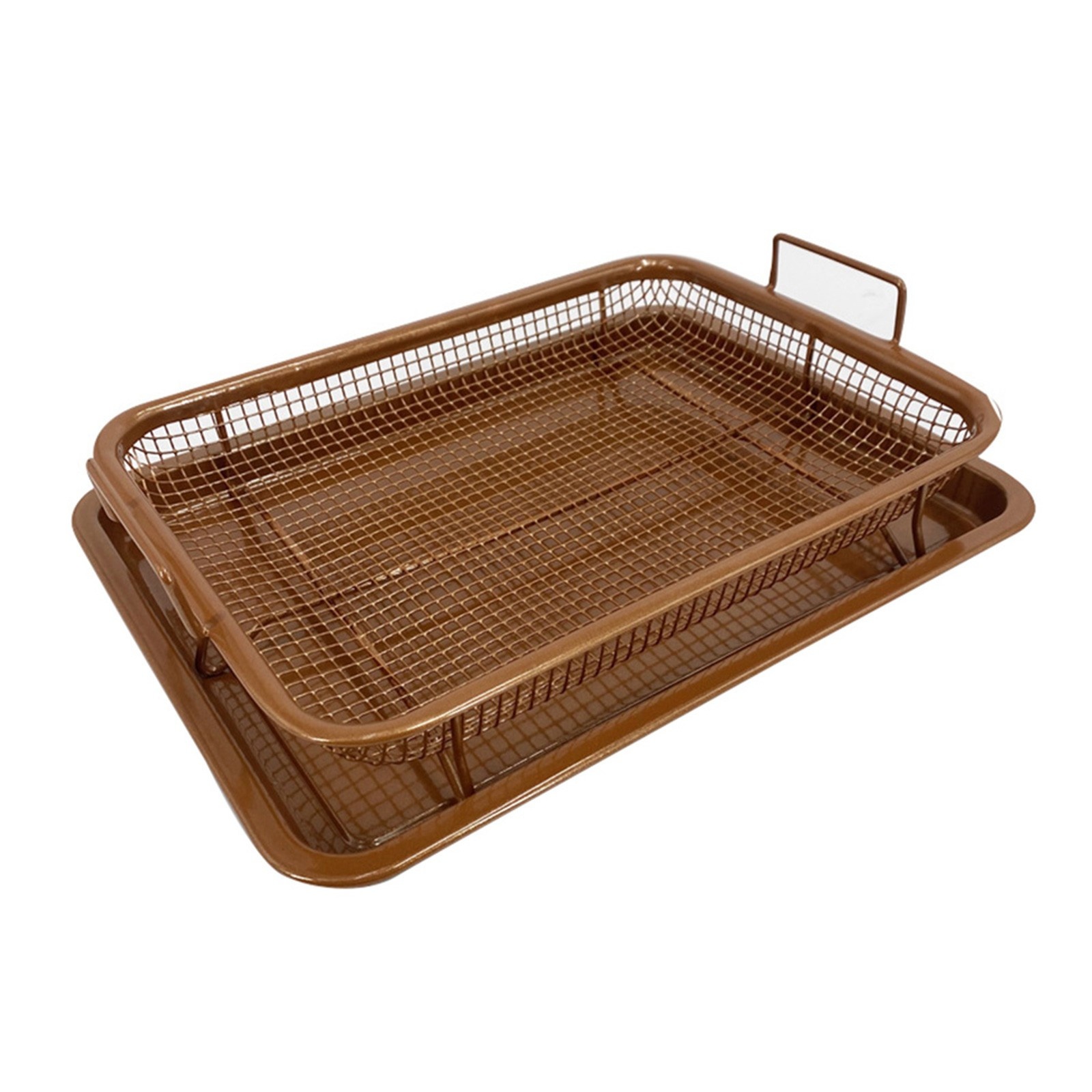 Copper Crisper Air Fryer Pan Non stick Baking Tray With - Temu