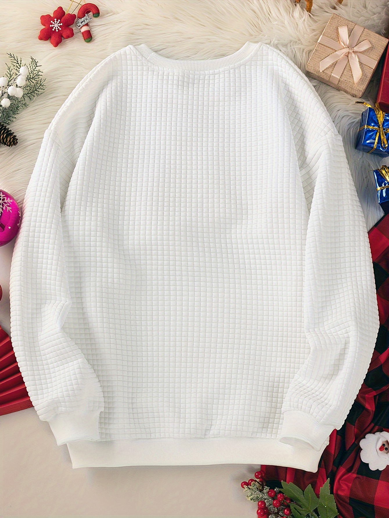 Christmas Lounge Top Ginger Bread & Drinks Print Long Sleeve