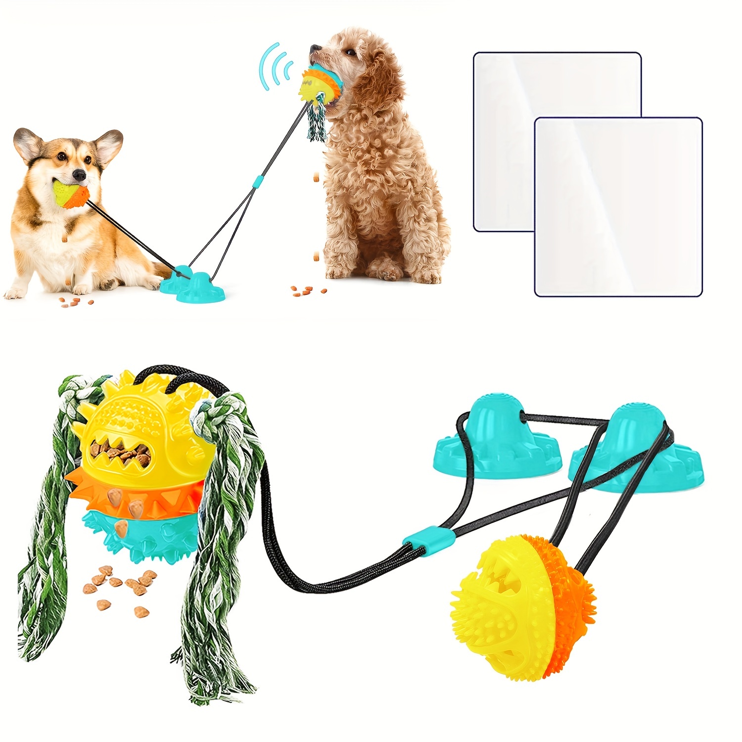 Suction Cup Dog Toy Chews Bite Toys Durable Rubber Self Playing  Multifunctional