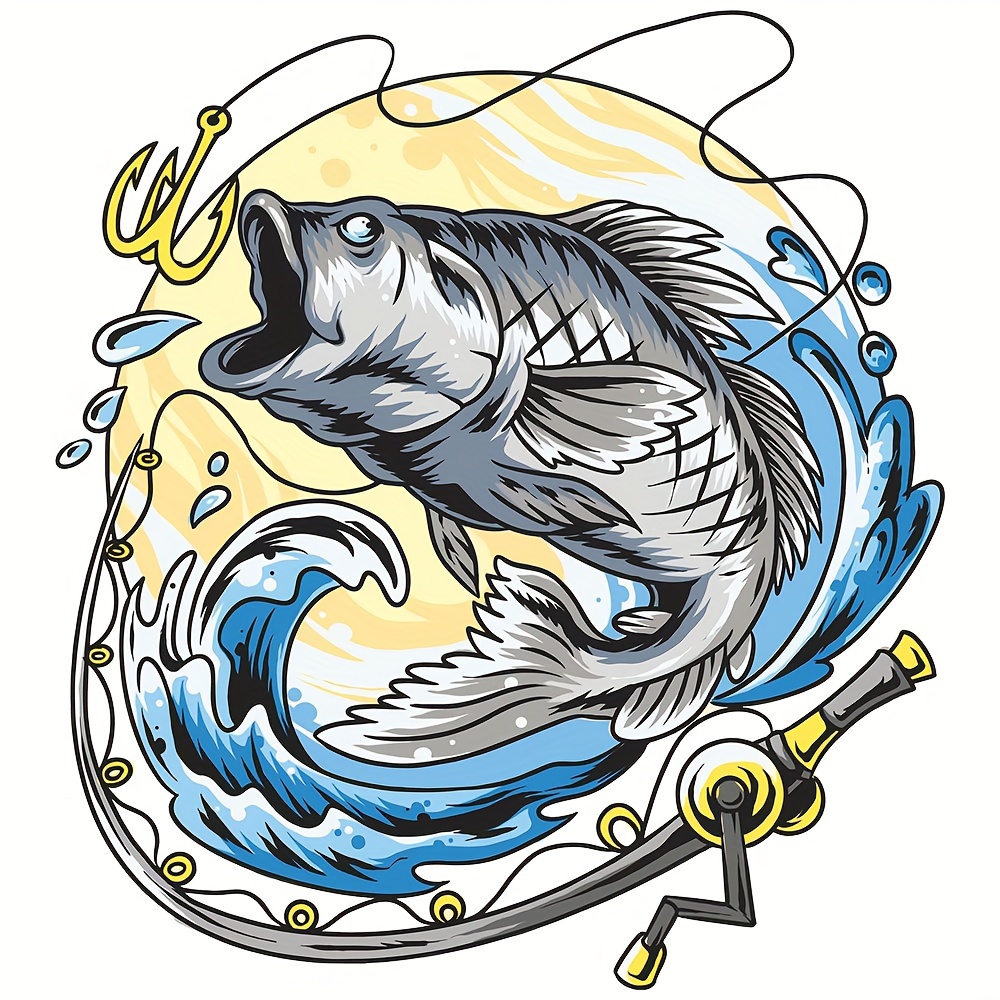 Angler Bass Fish Salmon Mascot Cartoon Animals Patches Men - Temu