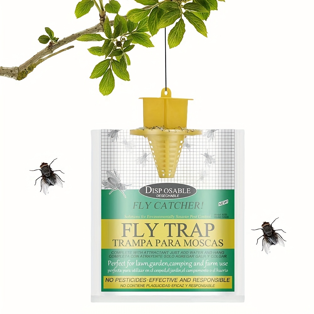 Outdoor Fly Trap - Reusable Fly Traps Outdoor, Effective Fly Catcher, Fly  Trap with attractant, Non-Toxic Fly Killer, Hanging Fly Trap for Garden