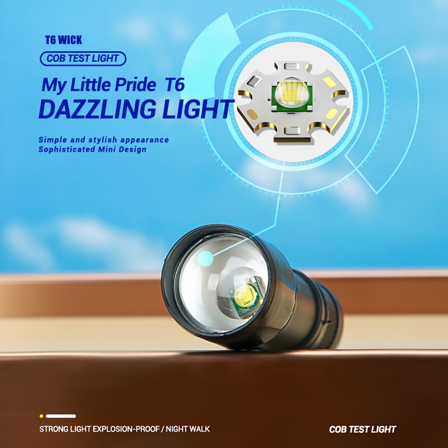 twinkstar Mini Lampe de Poche LED, Lampe Torche LED Super Lumineuse à  Piles, Lampe de Poche EDC Portable avec Pince, 5 Modes d'Éclairage pour le  Camping, la Randonnée, la Pêche : 
