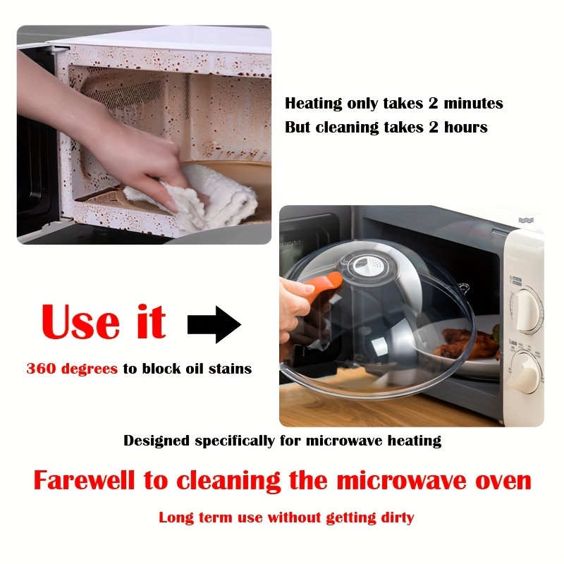 Microwave Oven Splash-proof Cover With Hanging Holes, Microwave