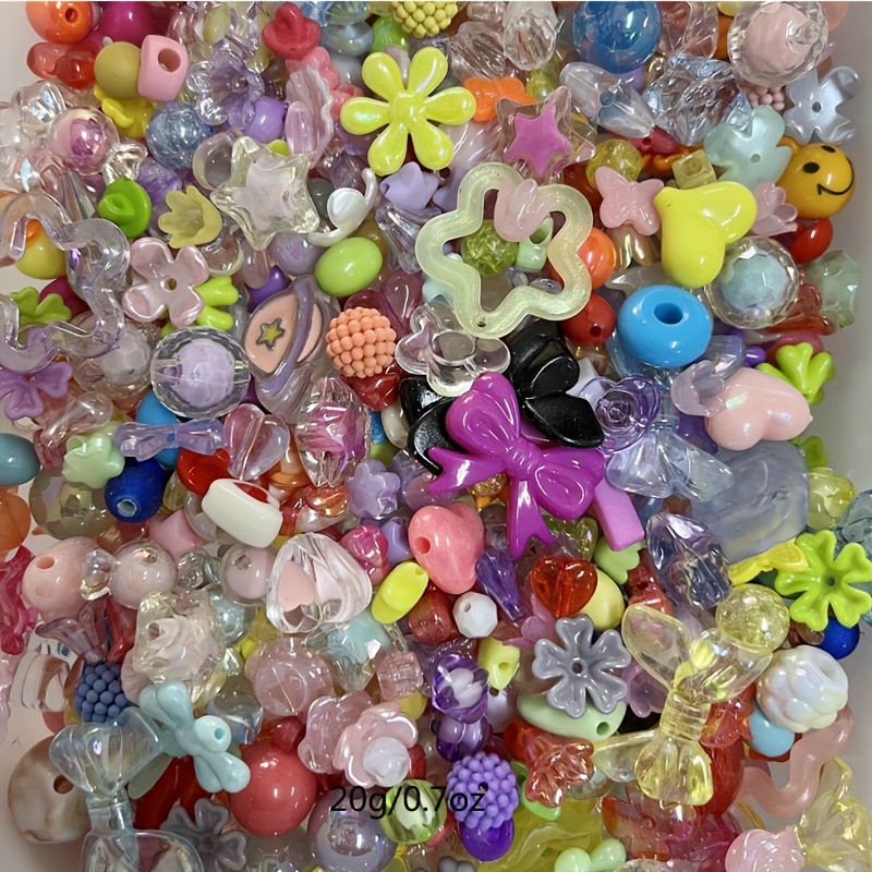 30G Radom Mixing Style Spring Color Acrylic Beads For Bracelet Jewelry  Making DIY Accessories Cute Baroque