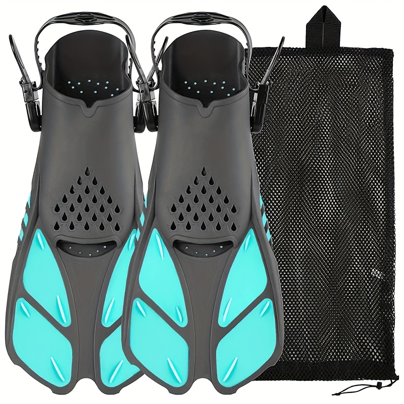 

1pair Adult's Swim Fins With Adjustable Buckles, Open Heel Swim Flippers For Women Men Outdoor Snorkeling Diving Swimming
