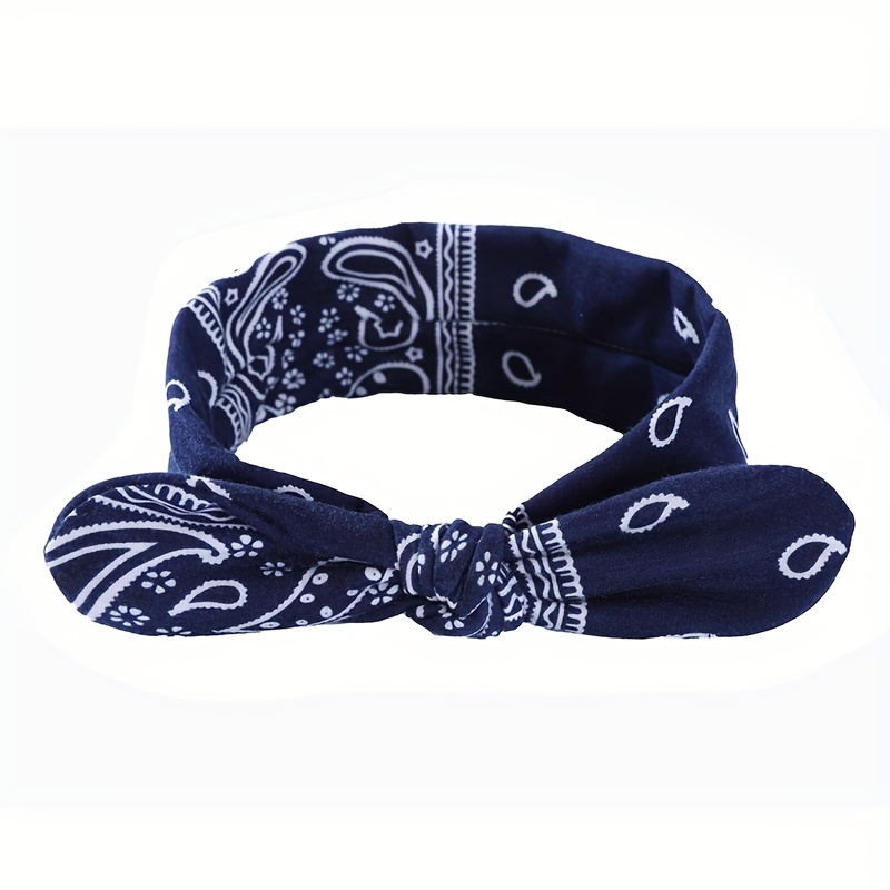 Boho Floral Rabbit Ear Headband Elastic Hair Accessories