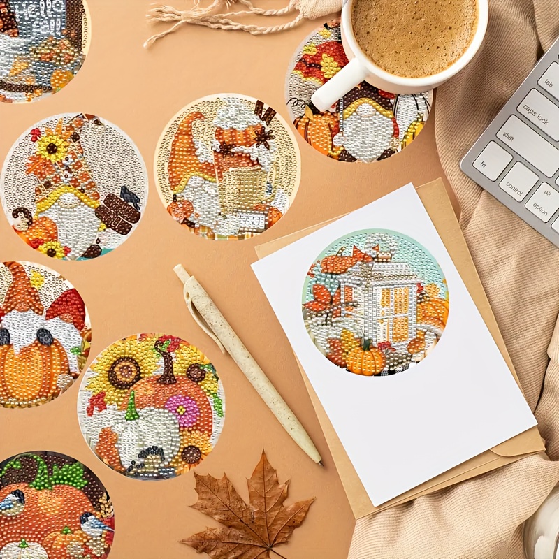 Thanksgiving Diamond Painting Coasters Fall Draw Diamond - Temu