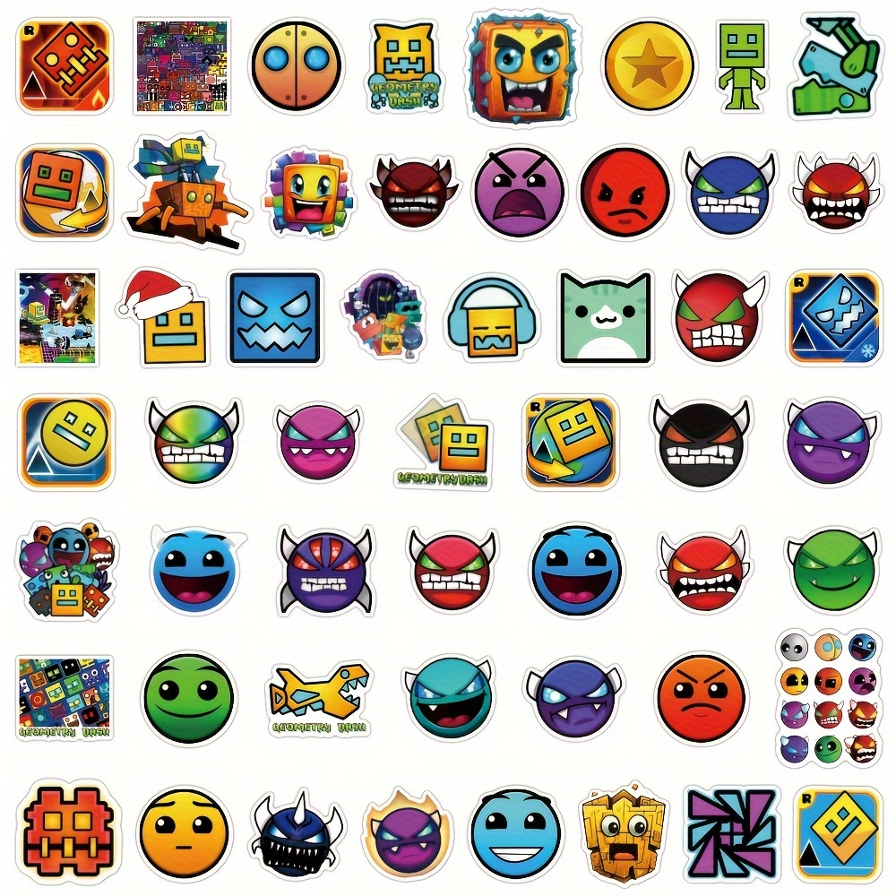 Geometry Dash Stickers Vinyl Waterproof Stickers Scrapbook - Temu