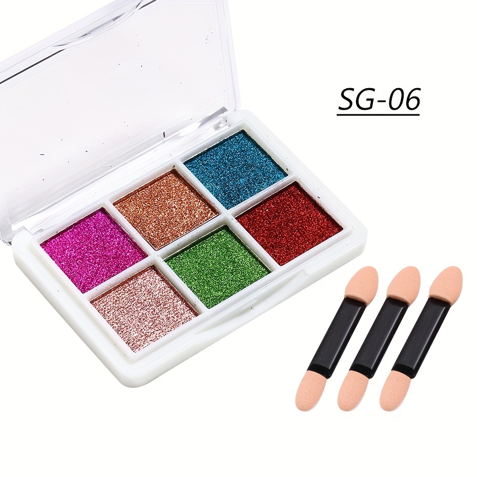 6 Colors Chrome Nail Powder Palette Holographic Laser Aurora - Temu Germany