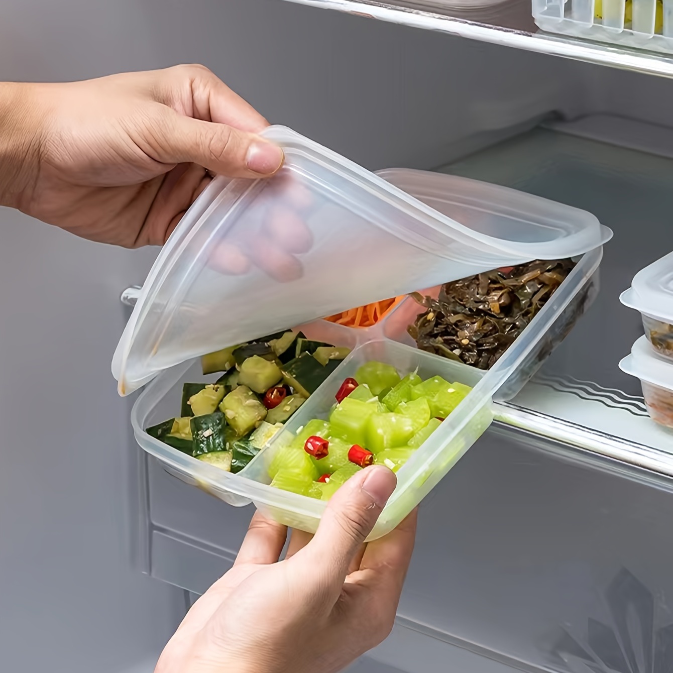 Caja de almacenamiento para refrigerador, organizador de frutas y