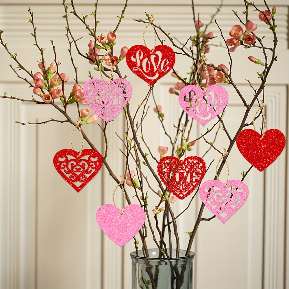 Valentine's Day Heart Shaped Ornaments Valentines - Temu