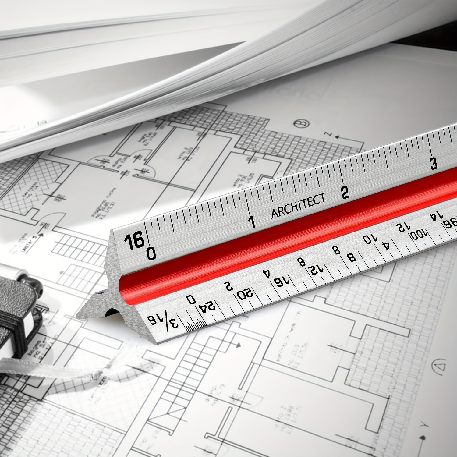 White Center Line Yellow Architectural Scale Ruler Aluminum - Temu