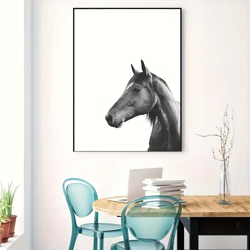 

1pc Horse Head Pattern Canvas Poster, Canvas Painting, Horse Head Pattern Poster Prints, Ideal Gift For Bedroom Living Room Hallway, Wall Art, Wall Decor, Fall Decor, Wall Decor, Room Decor, No Frame