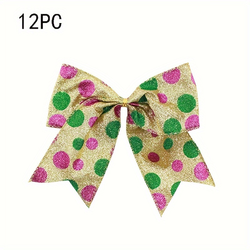 Mardi Gras Wreath Bows Purple Green Spots Glitter - Temu