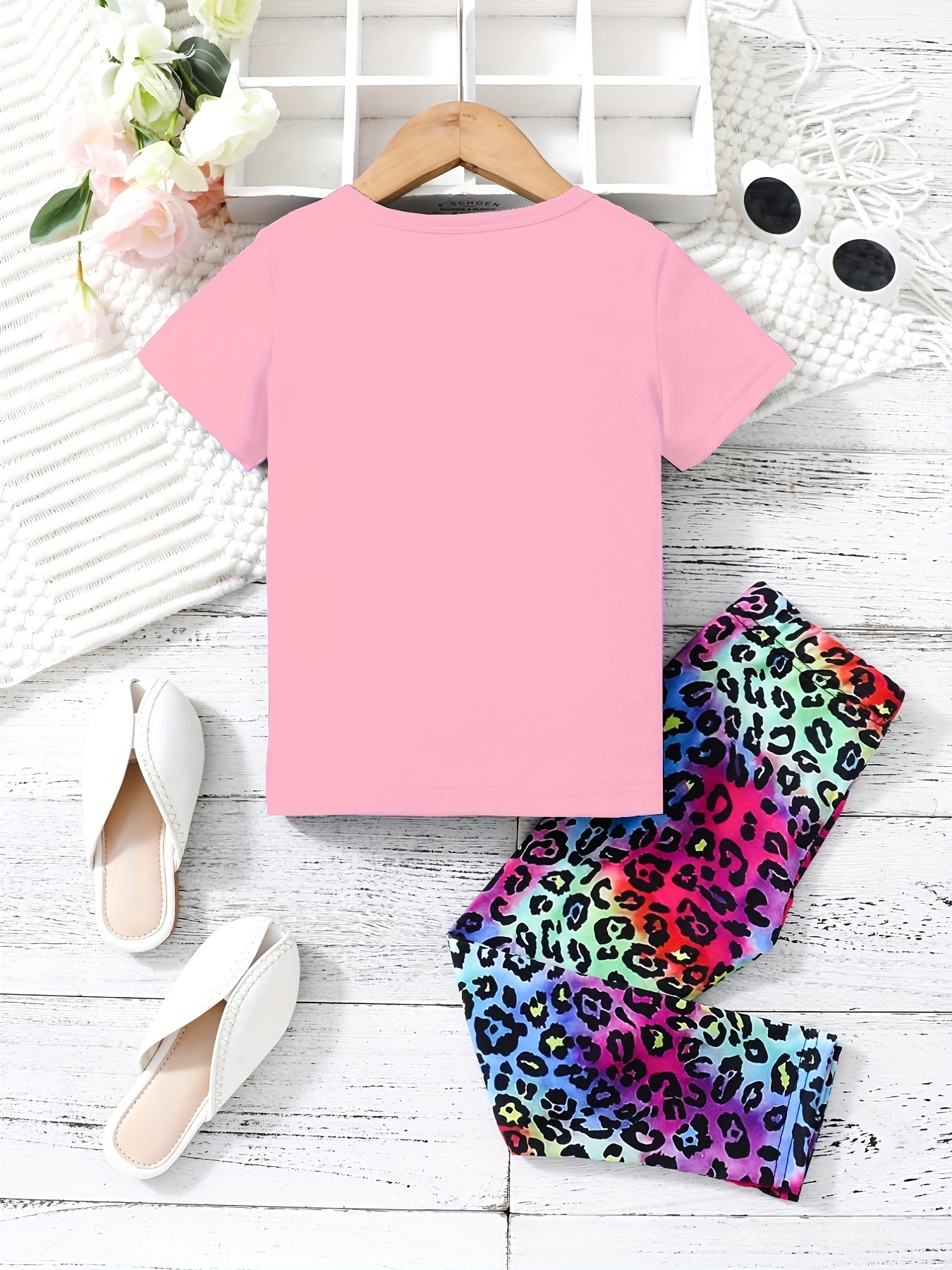 Ropa de moda para niñas, ropa de verano con letras coloridas estampadas,  manga corta, 2 piezas, ropa de vacaciones, TZ111, 2023 - AliExpress