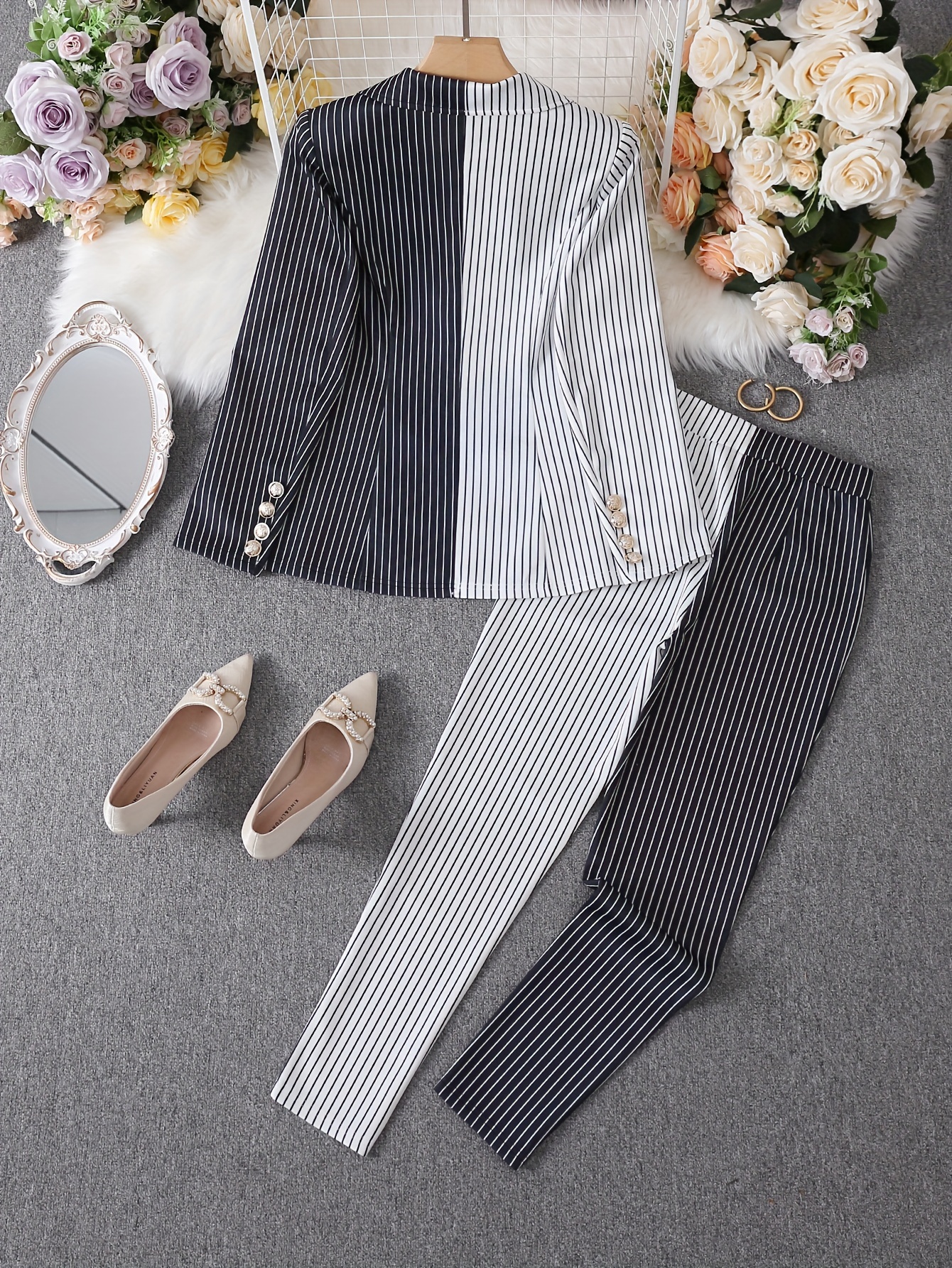 Business casual striped outlet pants