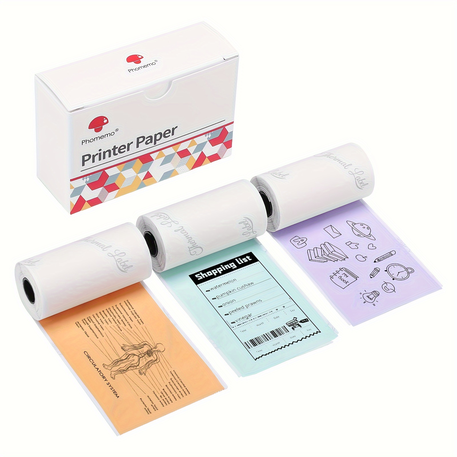 Phomemo Carta per stampante a colori da 53 mm per mini stampante M02, M02S,  M02Pro, M03