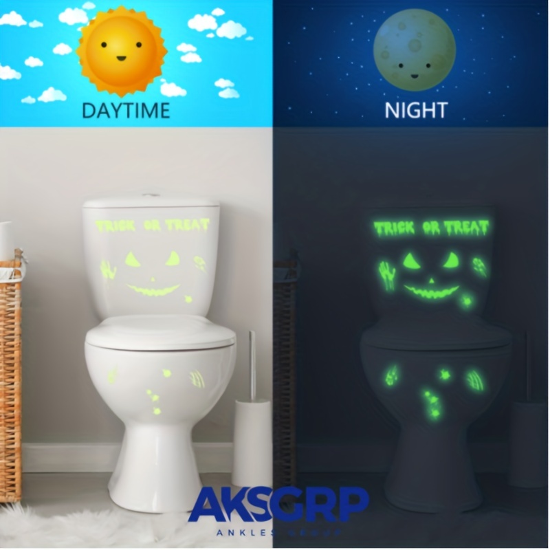 Glow in the dark toilet sticker