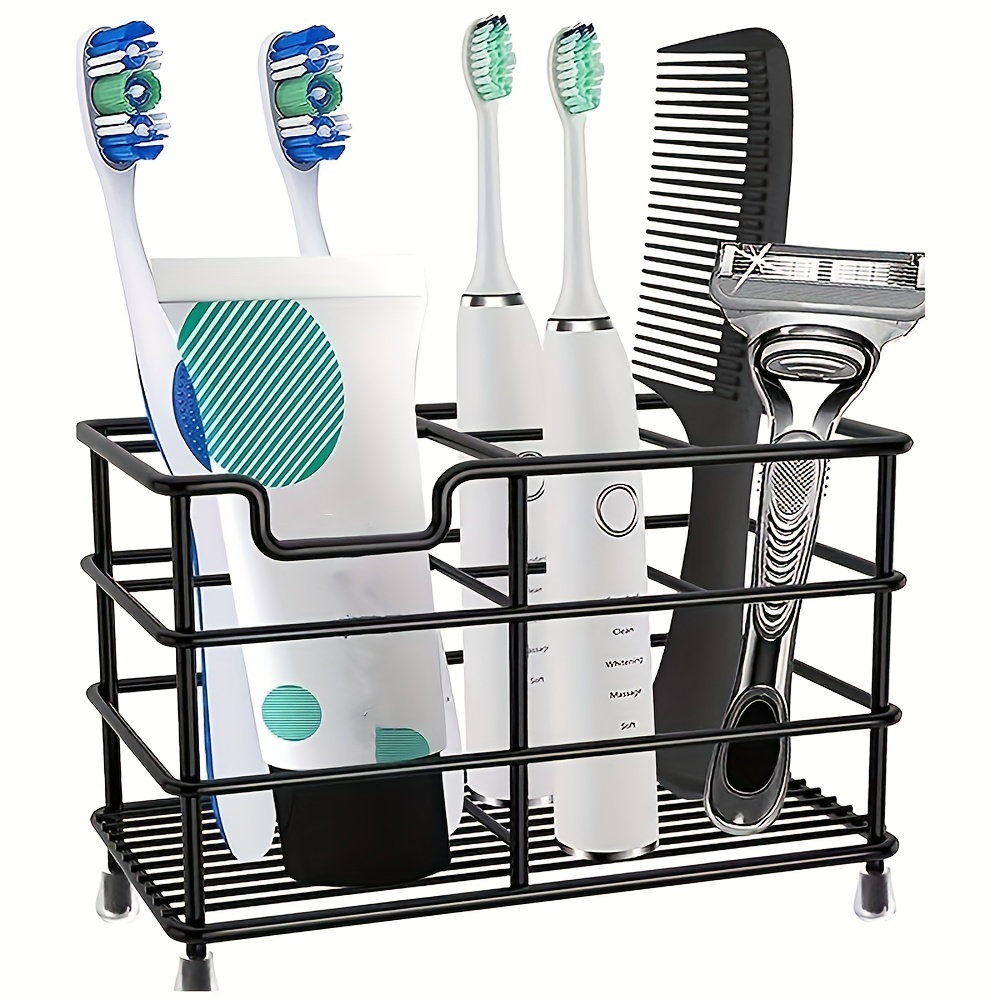 2 Tier Bathroom Counter Organizer with Toothbrush Holders