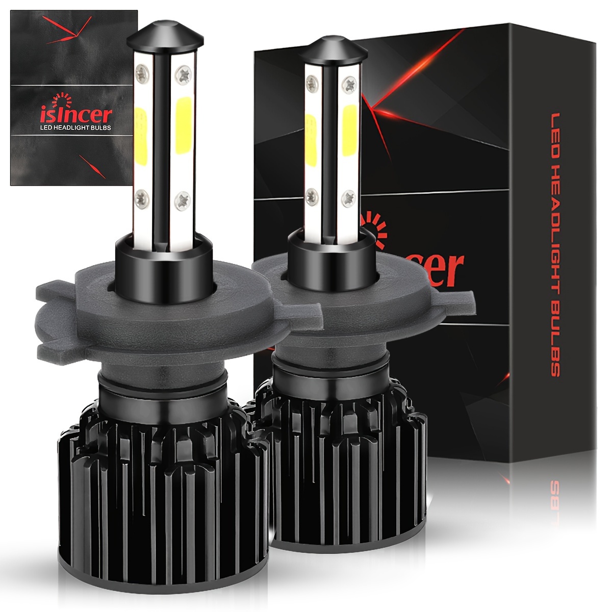 Bombillas LED H4 9003, 20000 lúmenes, 600% más brillantes, H4/9003 Hi/Lo,  bombillas LED de doble haz H4/9003, bombillas LED HB2 blancas frías