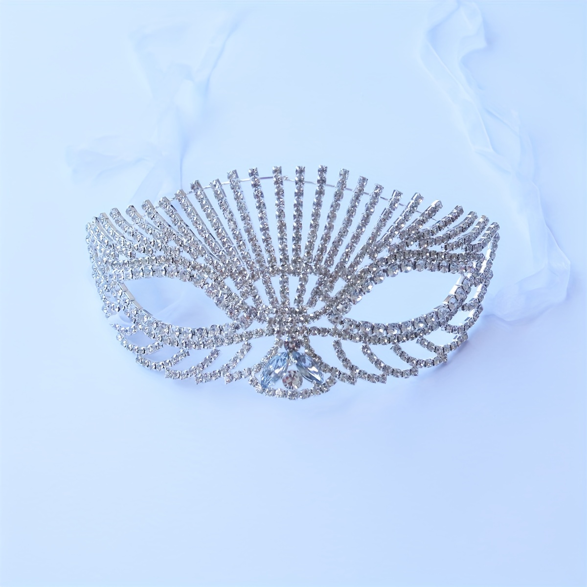 Sexy Exaggerated Big Rhinestone Mask Sparkling Hollow Out Half Face Mask  Stylish Party Stage Performance Eye Mask