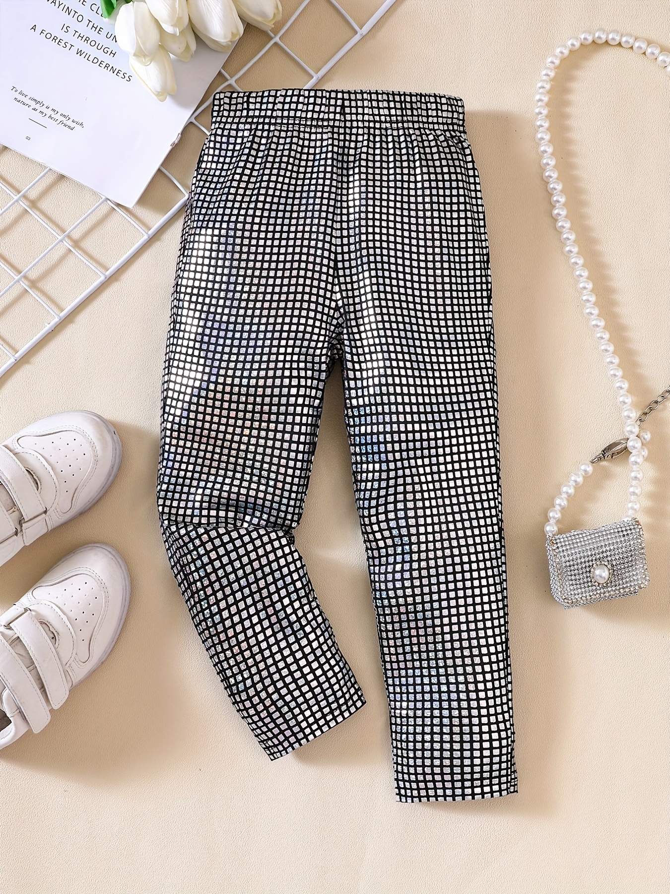 Girls' Graffiti Style Leggings for Spring Fall