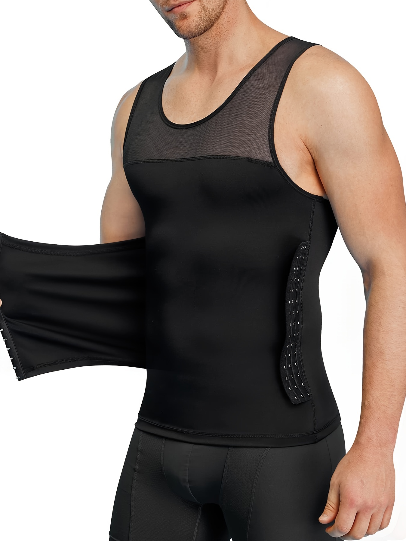 Gynecomastia Compress Tank Top Men Slimming Body Shaper Vest Athletic Sweat  Belt