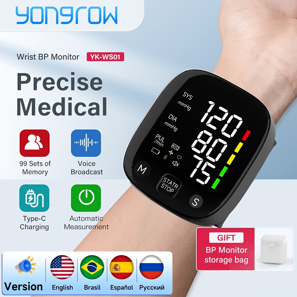 Rechargeable Digital Blood Pressure Monitor Wrist Electronic