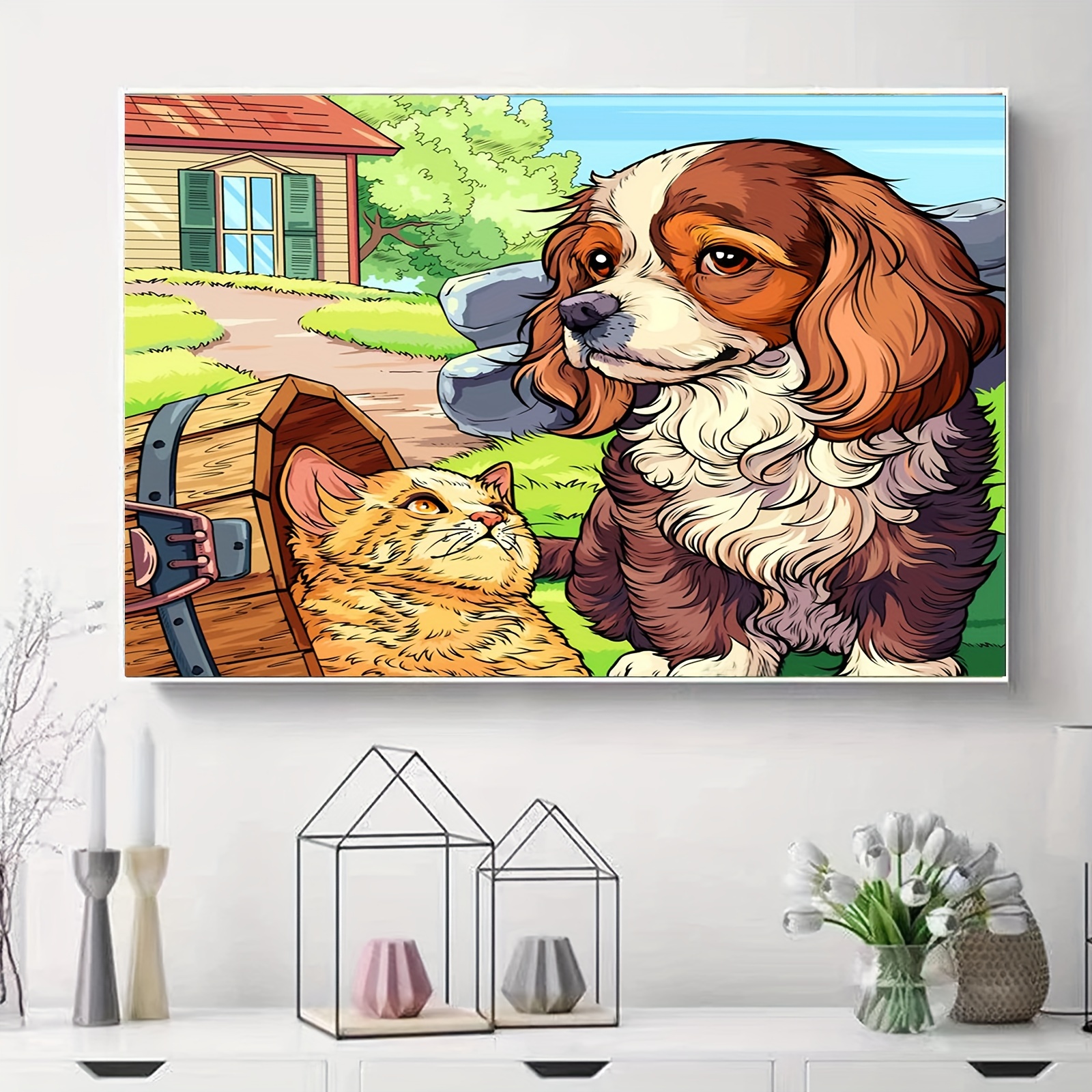 Number Painting for Adults Animal Painting by Numbers for Beginners Adults  Color by Numbers for Adults Canvas Easy Full Pasted Rhinestone Paintings  DIY Embroidery Painting Diamond 5D Home Decor 