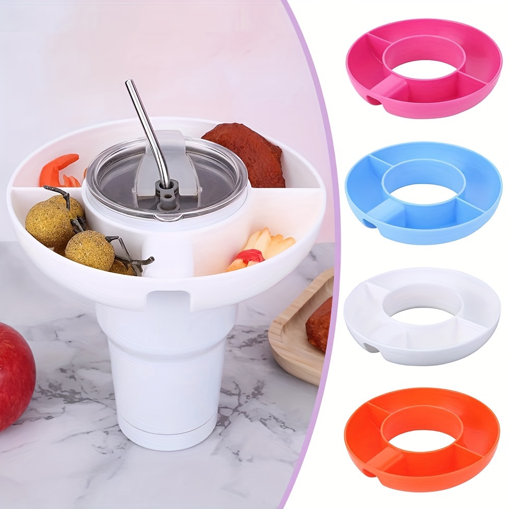 Silicone Snack Tray Simple Reusable Snack Platters 4-compartment Silicone  Snack Ring For 40 Oz Cup
