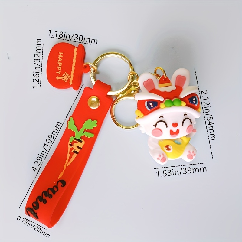 1pc keychain cute pvc soft rubber doll school bag pendant car key ...