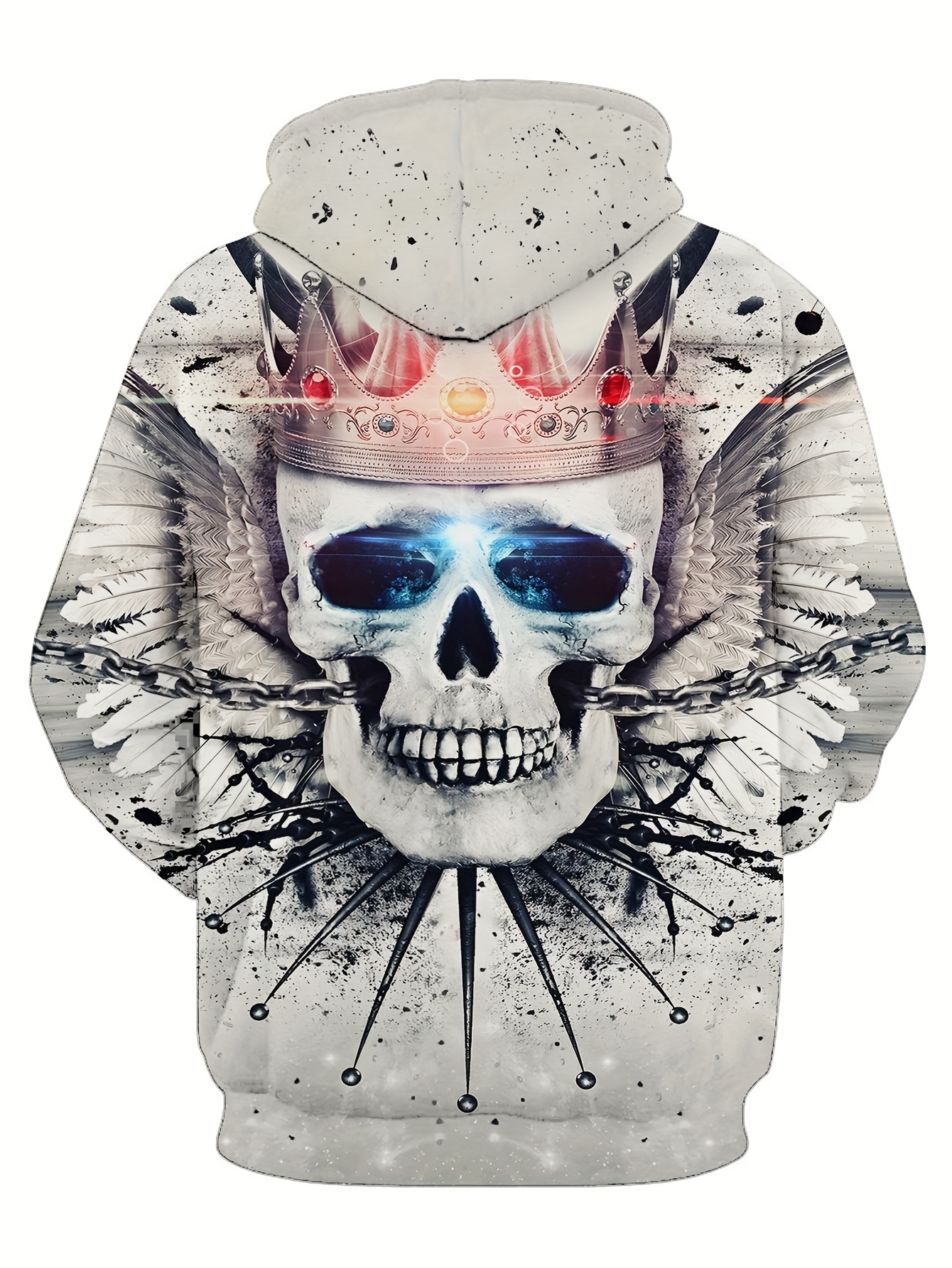 Men s Casual 3d Skull Big Mouth Graphic Novelty Hoodie Temu