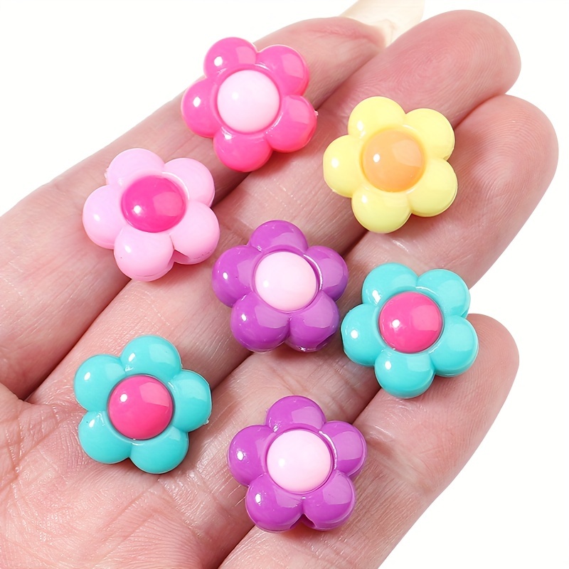 Acrylic Two color Large Flower Beads For Jewelry Making Diy - Temu