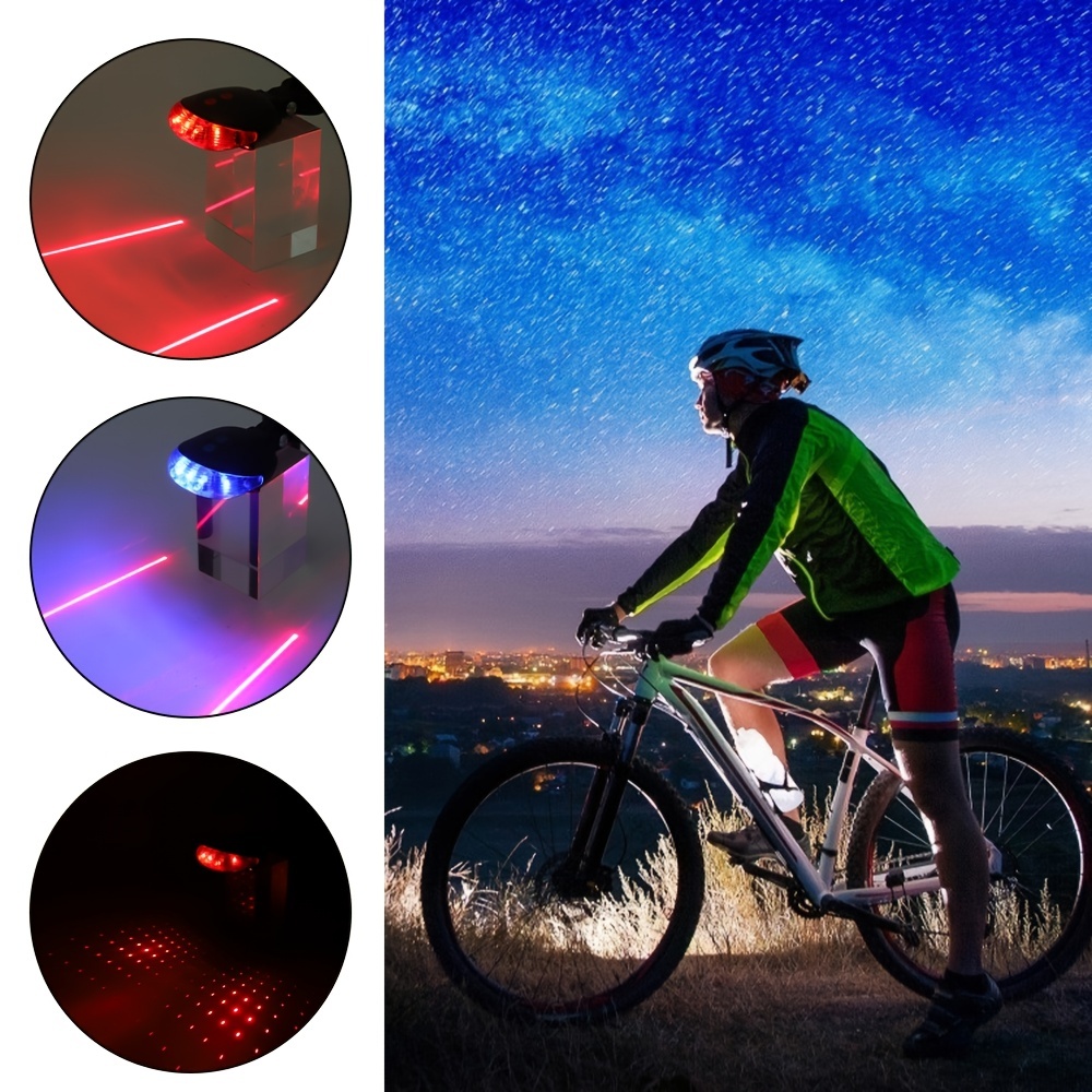 Luces Traseras Láser Impermeables Para Bicicleta Advertencia De Seguridad  Accesorios De