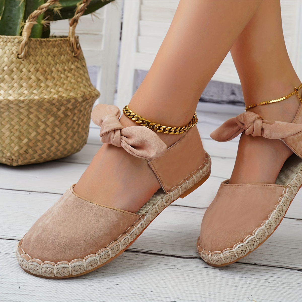 Women Lace Panel Slip On Espadrille Shoes, Vacation Outdoor Flats