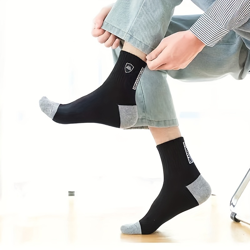 5 Pairs Apring And Fall Mens Sports Socks Summer Leisure Sweat Absorbent Comfortable Thin Breathable Basketball Meias EU 38-43