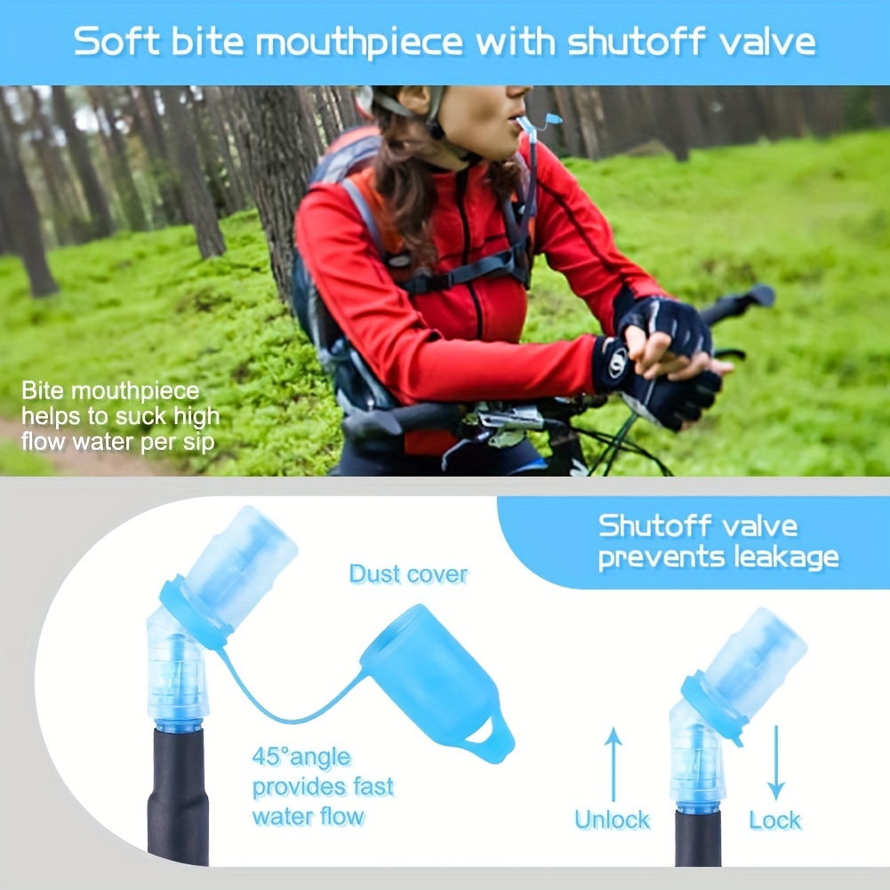 Hydration Pack Bite Valve Replacement Mouthpiece, Shutoff Valve for  Hydration Bladder and Water Bladder Backpack Reservoir