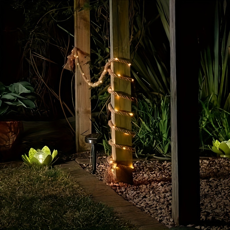 5M 10M 15M Outdoor Solar Led Rope Light Waterproof Fairy Garland Light Hemp  Tube String Light for Garden Patio Fence Decor - AliExpress