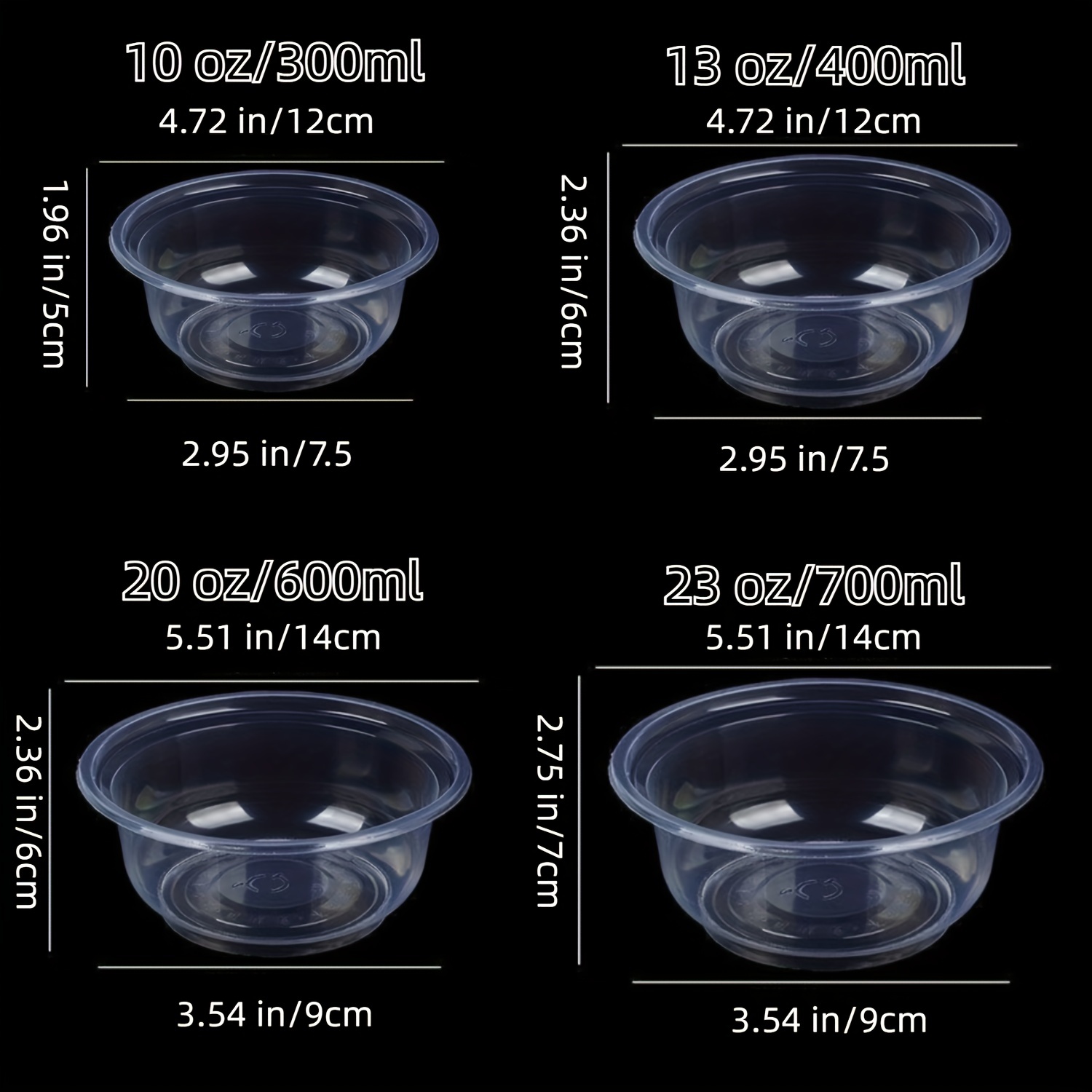 12oz Disposable Plastic Clear Salad Bowls with Dome Lids – EcoQuality Store
