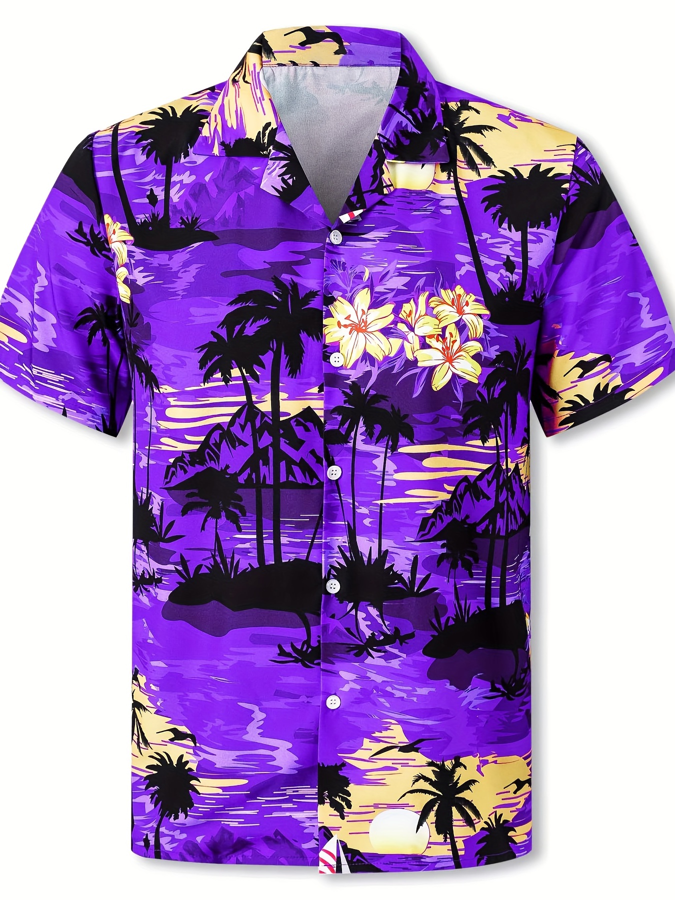 Hawaii Coconut Tree Graphic Print Boys Cotton Top Shirt