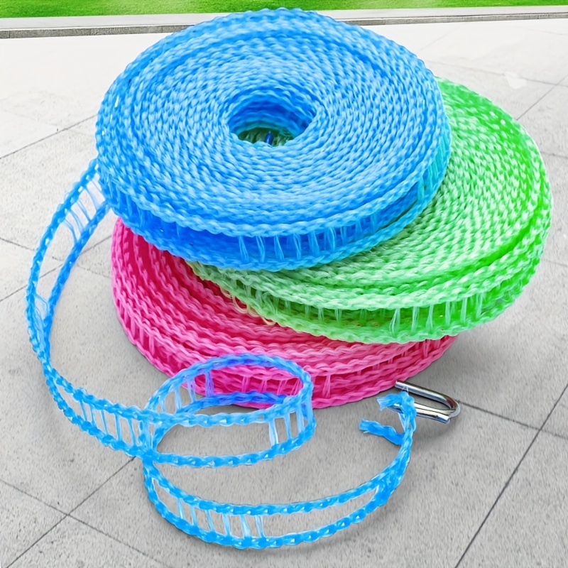 Cuerda de nailon para tendedero, 65.6 ft, resistente al viento, cuerda de  secado de ropa portátil, cuerda para colgar en interiores y exteriores