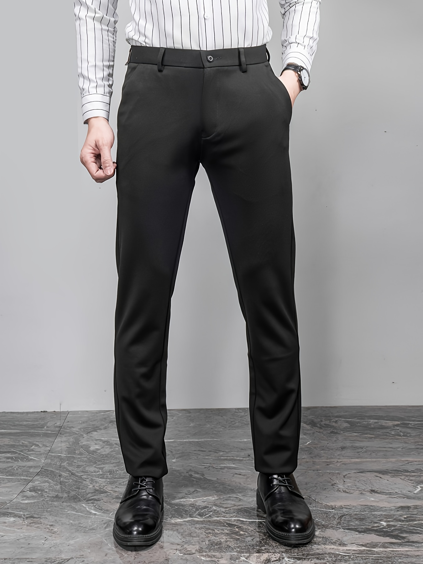 dress pants men's formal solid color dress Temu United Arab Emirates