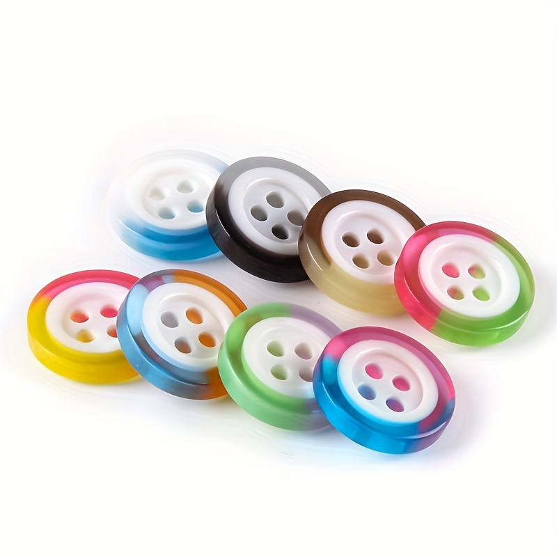  Botón de costura, 50 piezas de 0.453 in/0.630 in/0.827 in/0.984  in/1.102 in, botones decorativos de diseño negro, camisas para hombre son  botones de resina de cuatro botones de botón de ojo - (