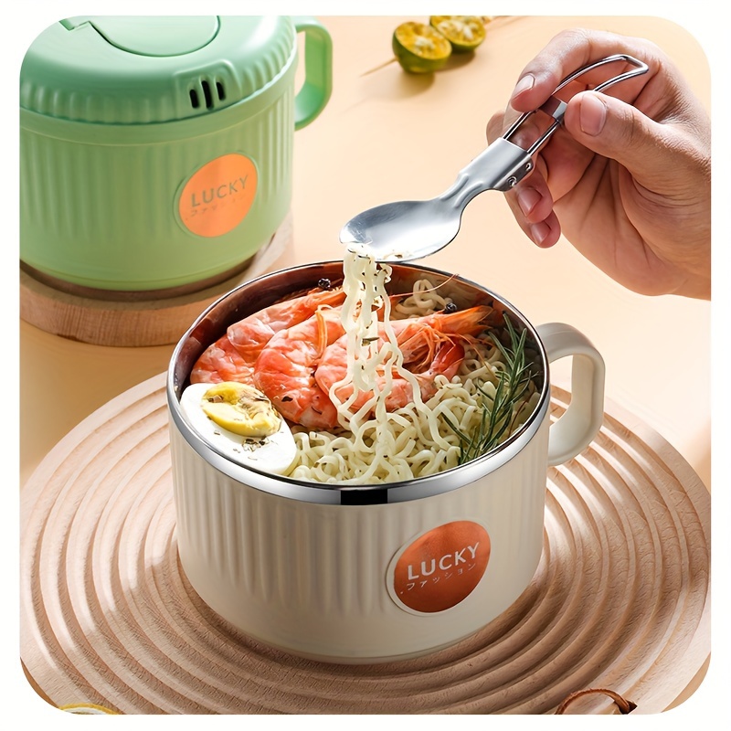 Stainless Steel Instant Noodle Bowl Double-layer Student Canteen