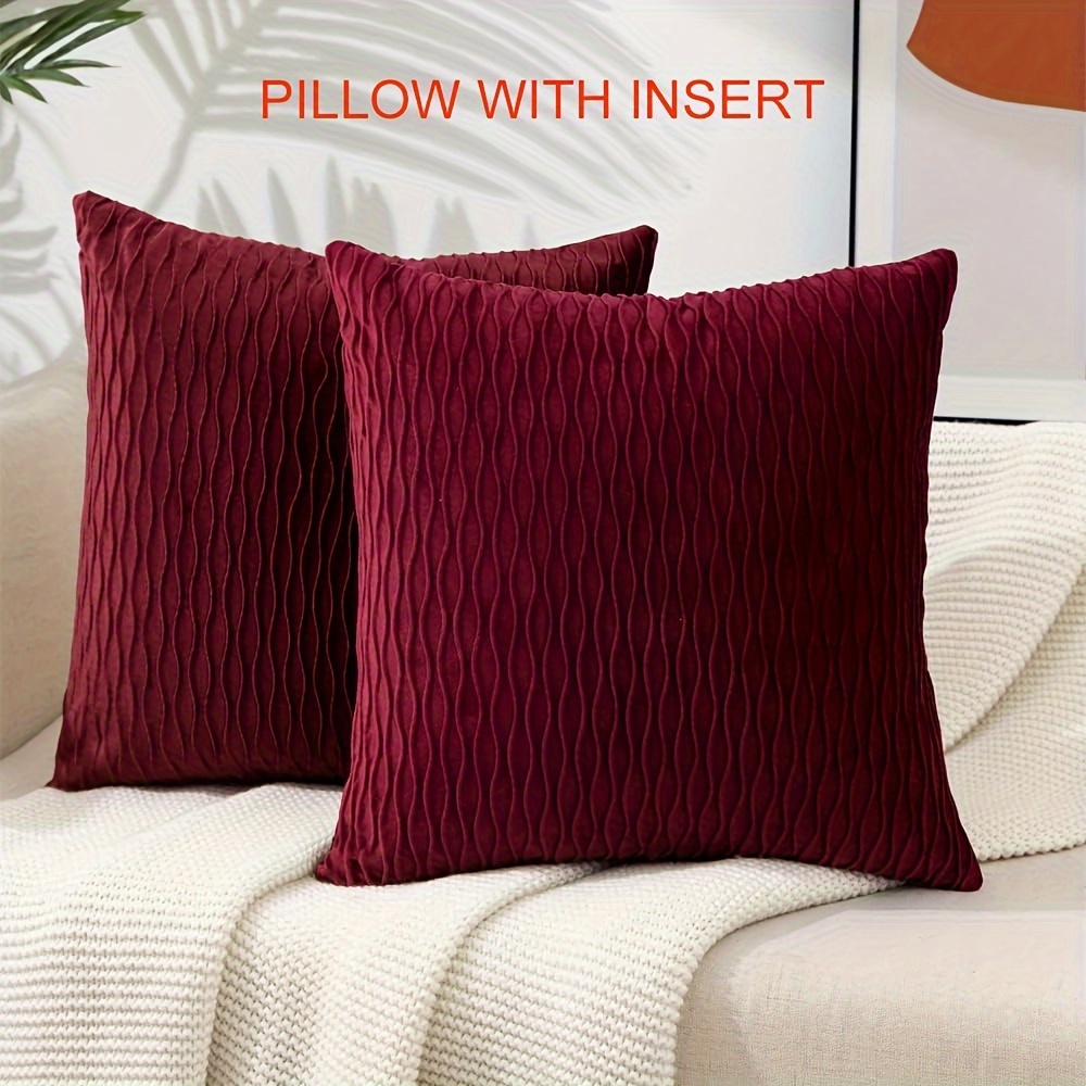 Throw Pillows With Inserts Included, With Velvet Striped Pillow