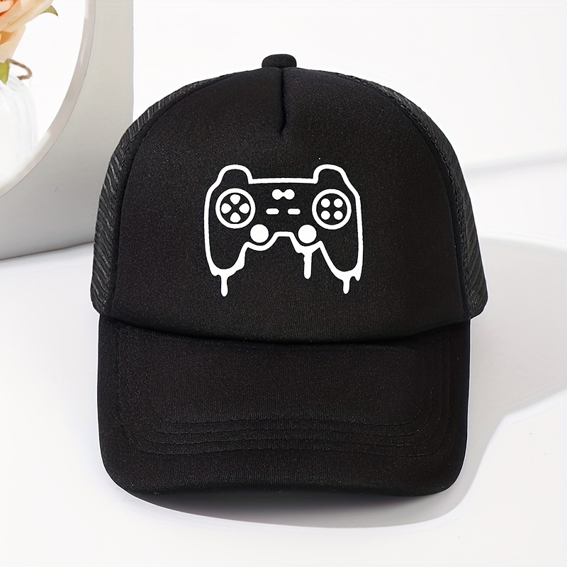 Cartoon Game Console Print Trucker Hat Mesh Baseball Cap