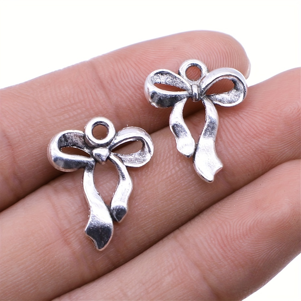 10pcs Charms Bow Alloy Pendant Making Hair Bracelet Necklace Jewelry  Accessories